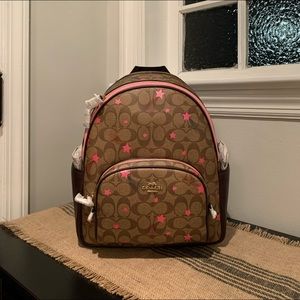 Coach Court Backpack in Signature Disco Star Print. NWT ⭐️